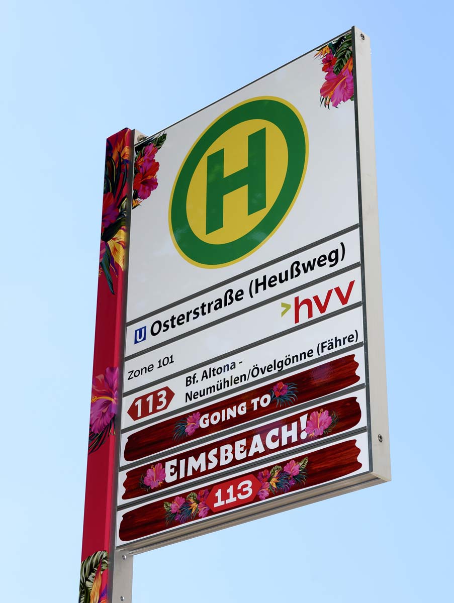 HVV bushaltestelle schild osterstraße design